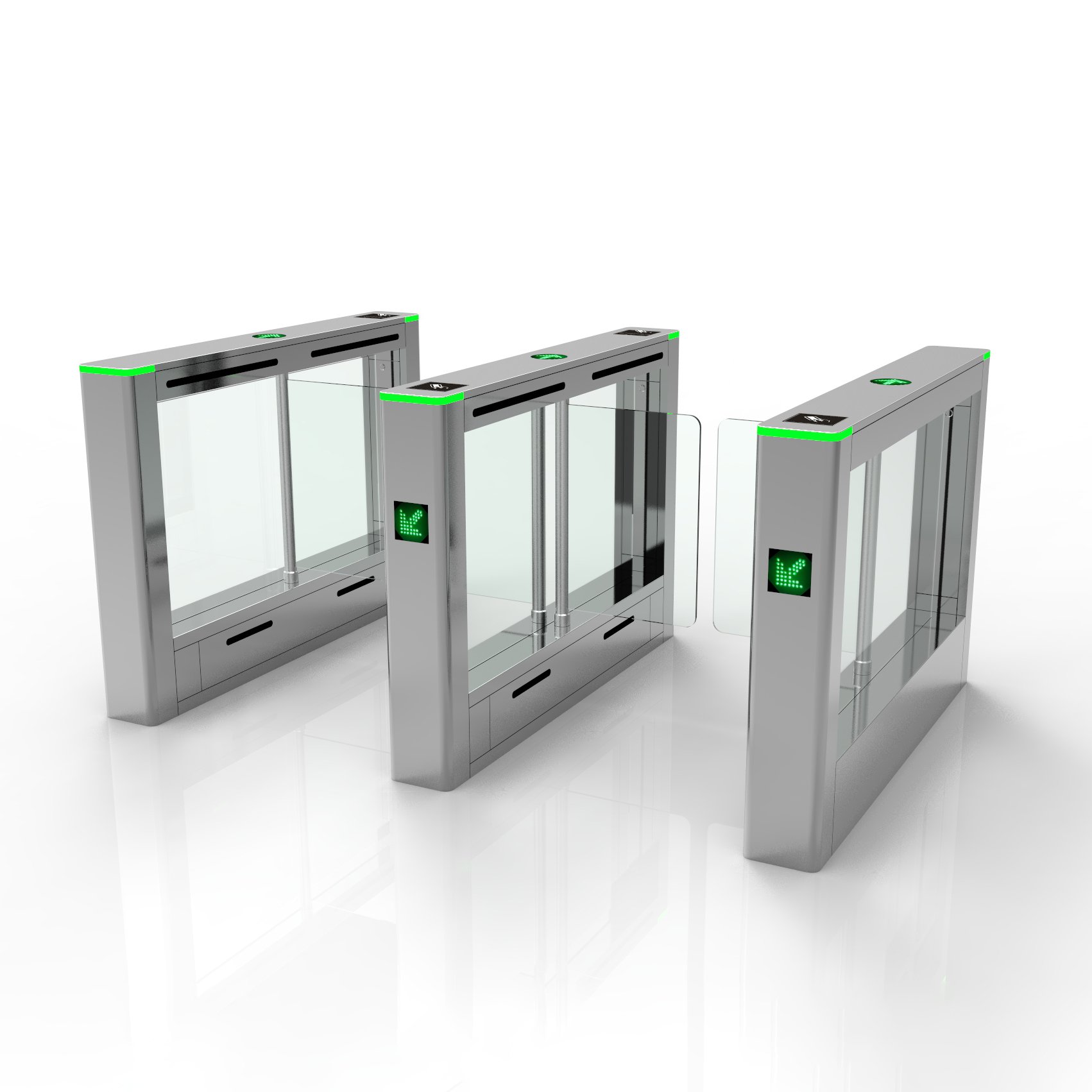 304 Stainless Steel Turnstile Gate Swing Barrier Gate Fast Speed for Pedestrian Access Control System