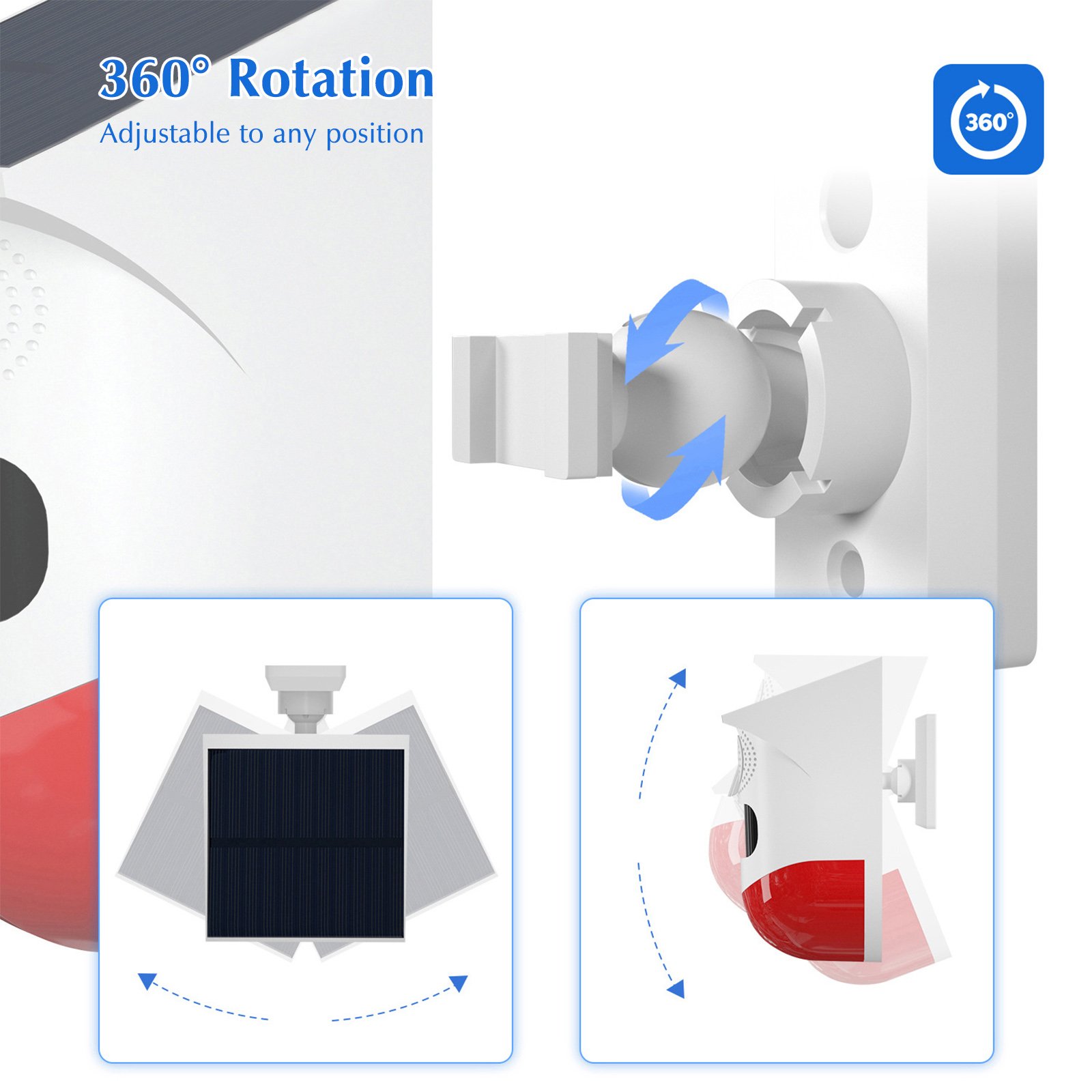 Outdoor Post Remote Control Home Motion Detector Solar Alarm, Tuya Smart Wifi System Home Motion Detector Panic Alarm Siren