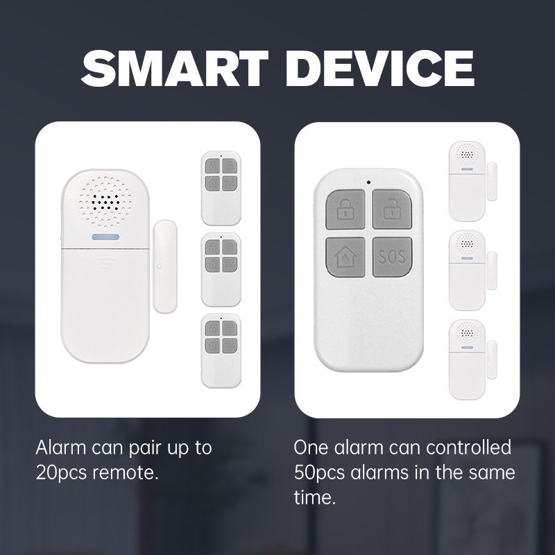 Burglar Window Security Alarm Sensor Wireless 130Db Super Loud Door Magnetic Alarm System With Siren
