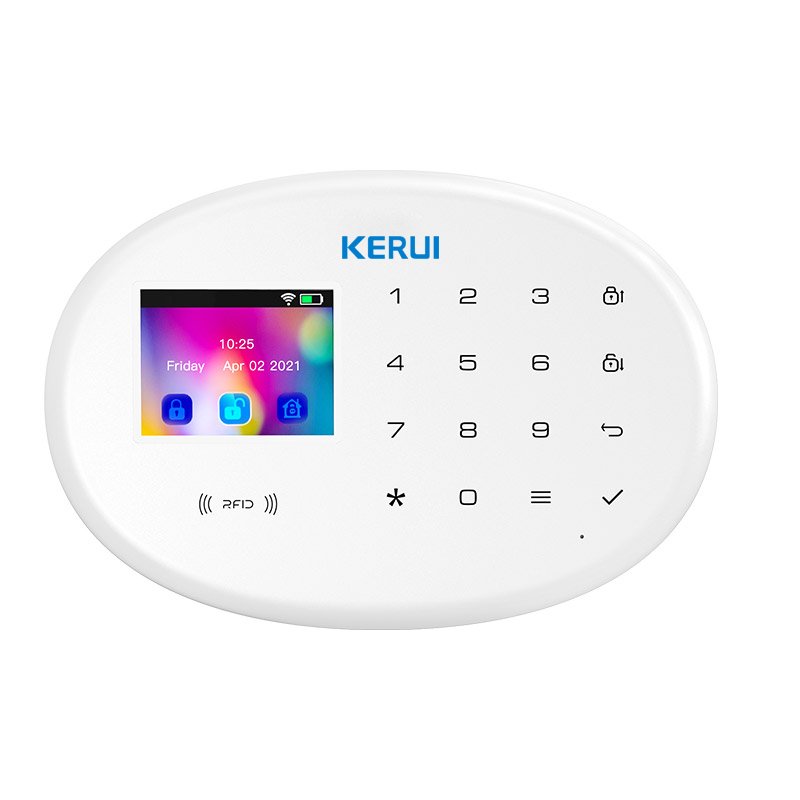Kerui manufacturers wireless home alarm system TUYA WIFI GSM security alarm keypad system with door sensor