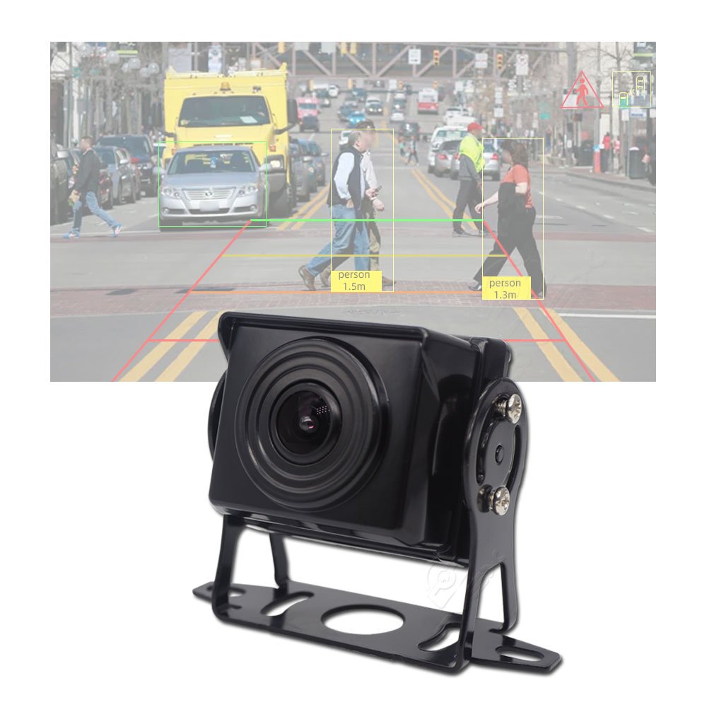 1080p AI Smart Rear View Camera with Blind Spot Detection Pedestrian Vehicle Voice Alarm for Safe Driving Monitoring System
