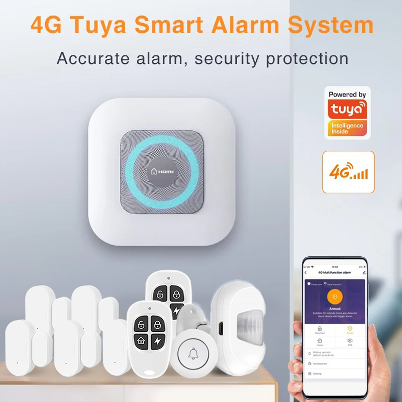 4G Tuya Smart Home Security System Wireless WIFI Home burglar Security Protection Alarm SMS Push Notification