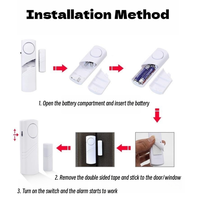 Home Security Alarm System Anti Thief Loud Sound Burglar Door Window Sensor Entry Alarm for Kids Safety