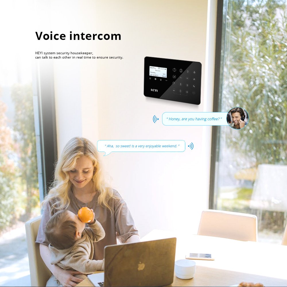 High end GSM smart security alarm system kit for home house shop bank farm business with panel sensor wireless WIFI SOS alert