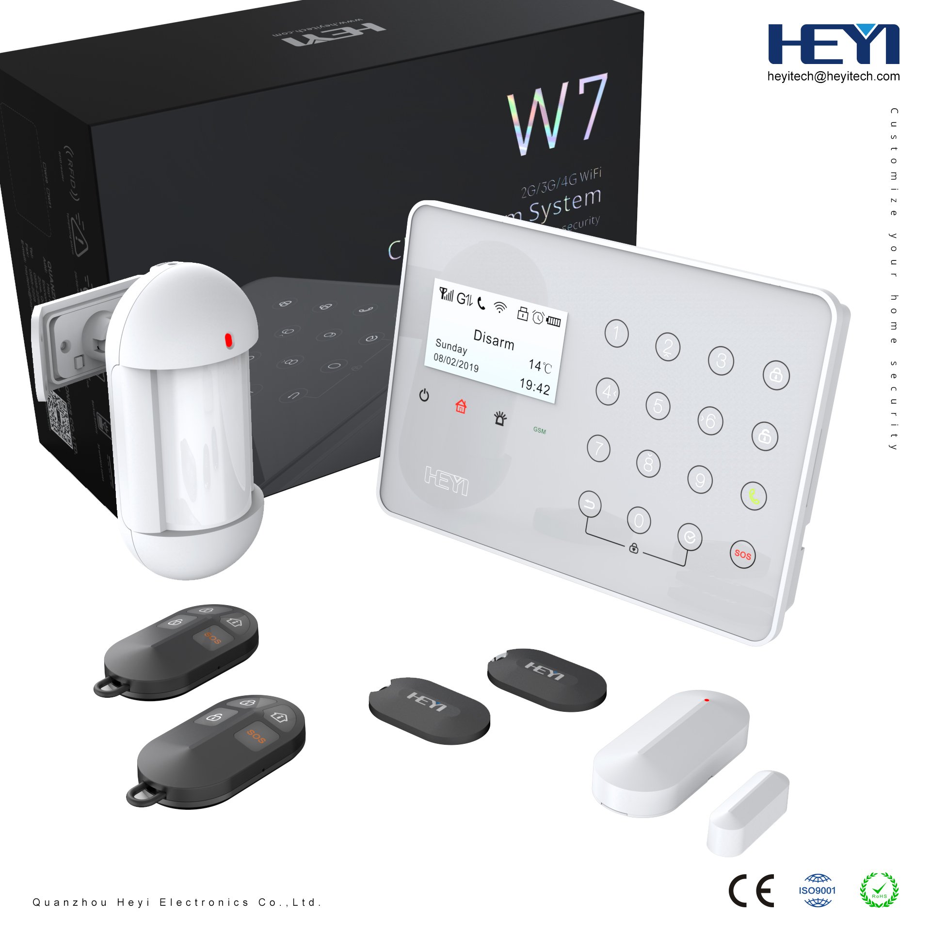 High end GSM smart security alarm system kit for home house shop bank farm business with panel sensor wireless WIFI SOS alert
