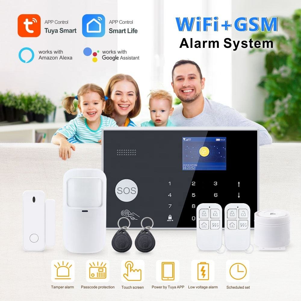 2024 New Hot Wholesale Tuya Smart GSM Wifi Home Automation Alarm System House Burglary Security