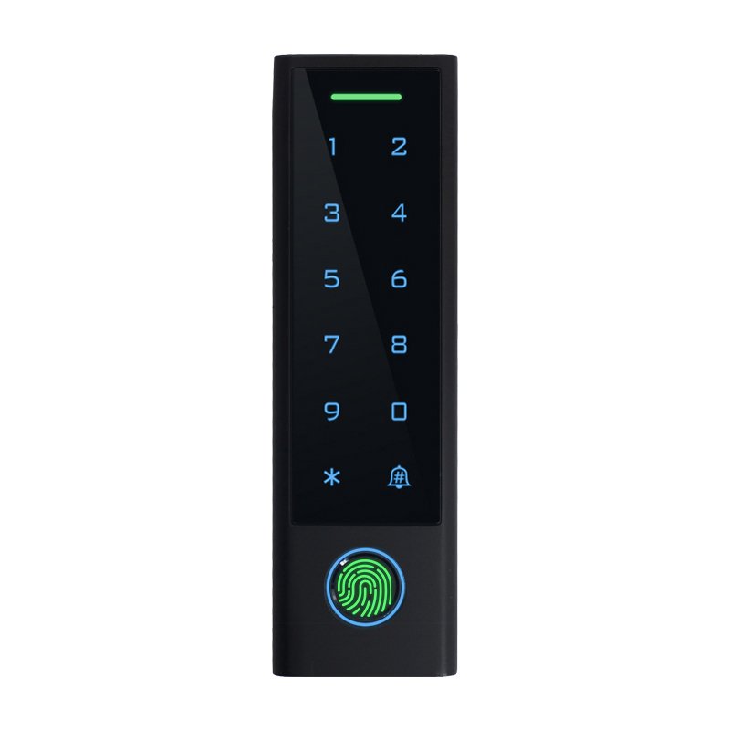 Secukey Slim Black Keypad Tuya WiFi TTLock Ble Fingerprint Door Entry System Access Controller, 125KHz Card Reader with Wiegand