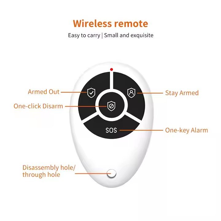 433MHz Smart Wireless Remote Control Portable 4 Buttons For Burglar Security Alarm System