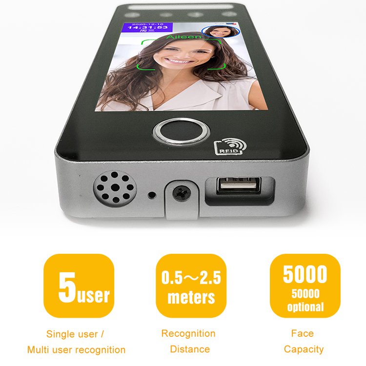 WG Biometric Time Clock Attendance IN and OUT Multi Face Access Control System Scanner