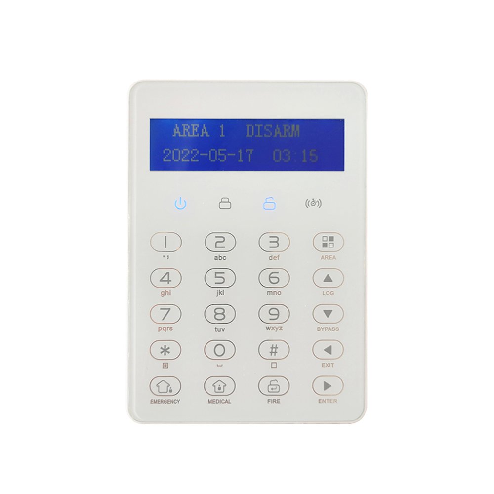Professional Wired Alarm Control Panel System With 8+16 Wired Zones RS485 Bus Zones Network 4G, IP, PSTN Monitoring System