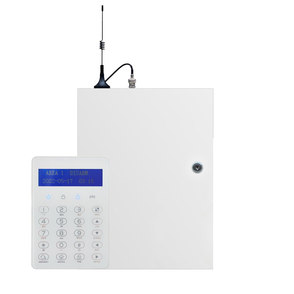 Professional Wired Alarm Control Panel System With 8+16 Wired Zones RS485 Bus Zones Network 4G, IP, PSTN Monitoring System