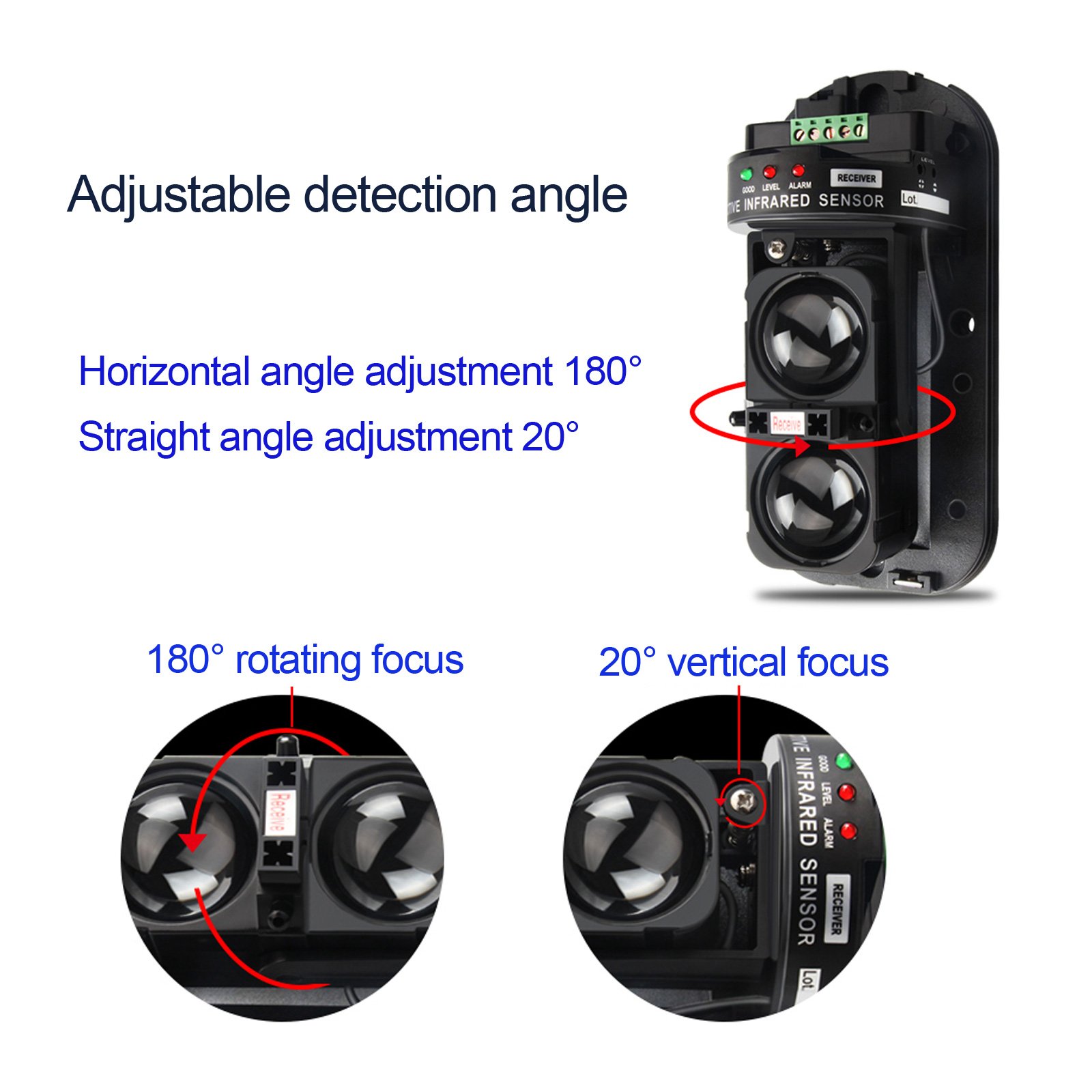 120dB IP65 Waterproof Anti-Theft infrared beam sensor Siren Alarm LED Strobe intrude Alarm