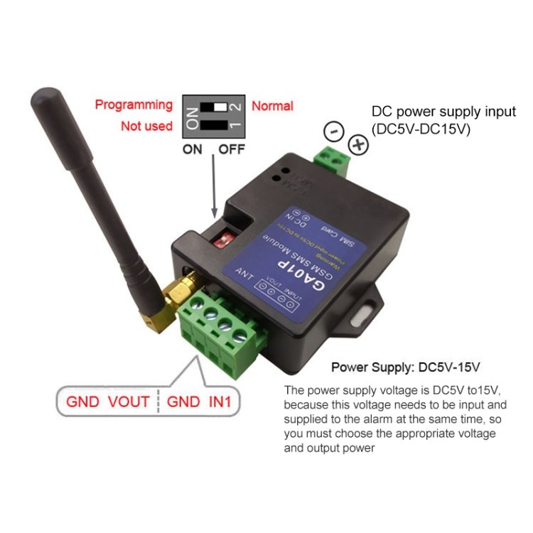 Wholesale GA01P Mini Smart Power-off GSM SMS Phone Alarm Module