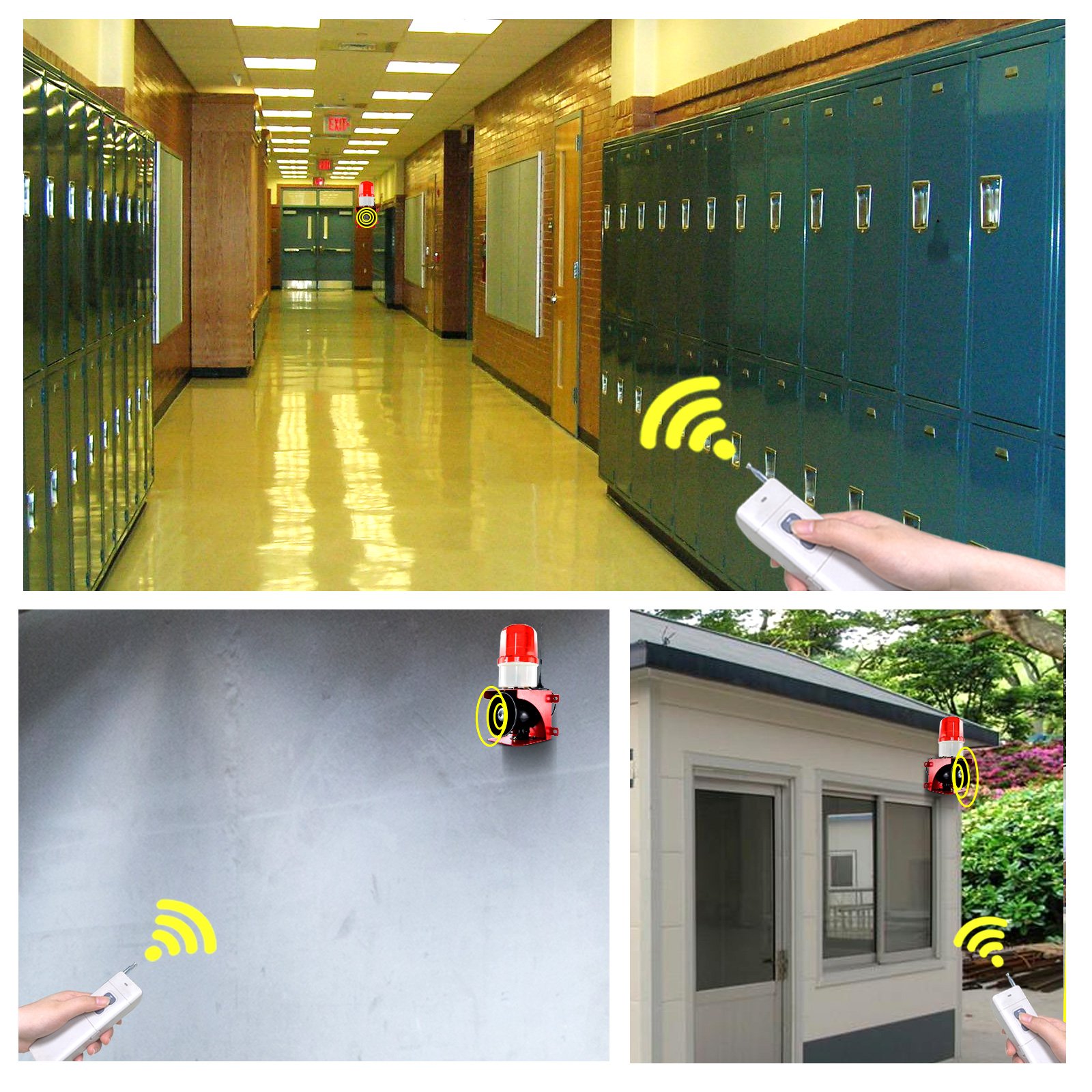 YASONG Customized 2000m Wireless Industrial Security Alarm System 110dB Loud Siren 23W Door Alarm IP54 for Crane and Ports