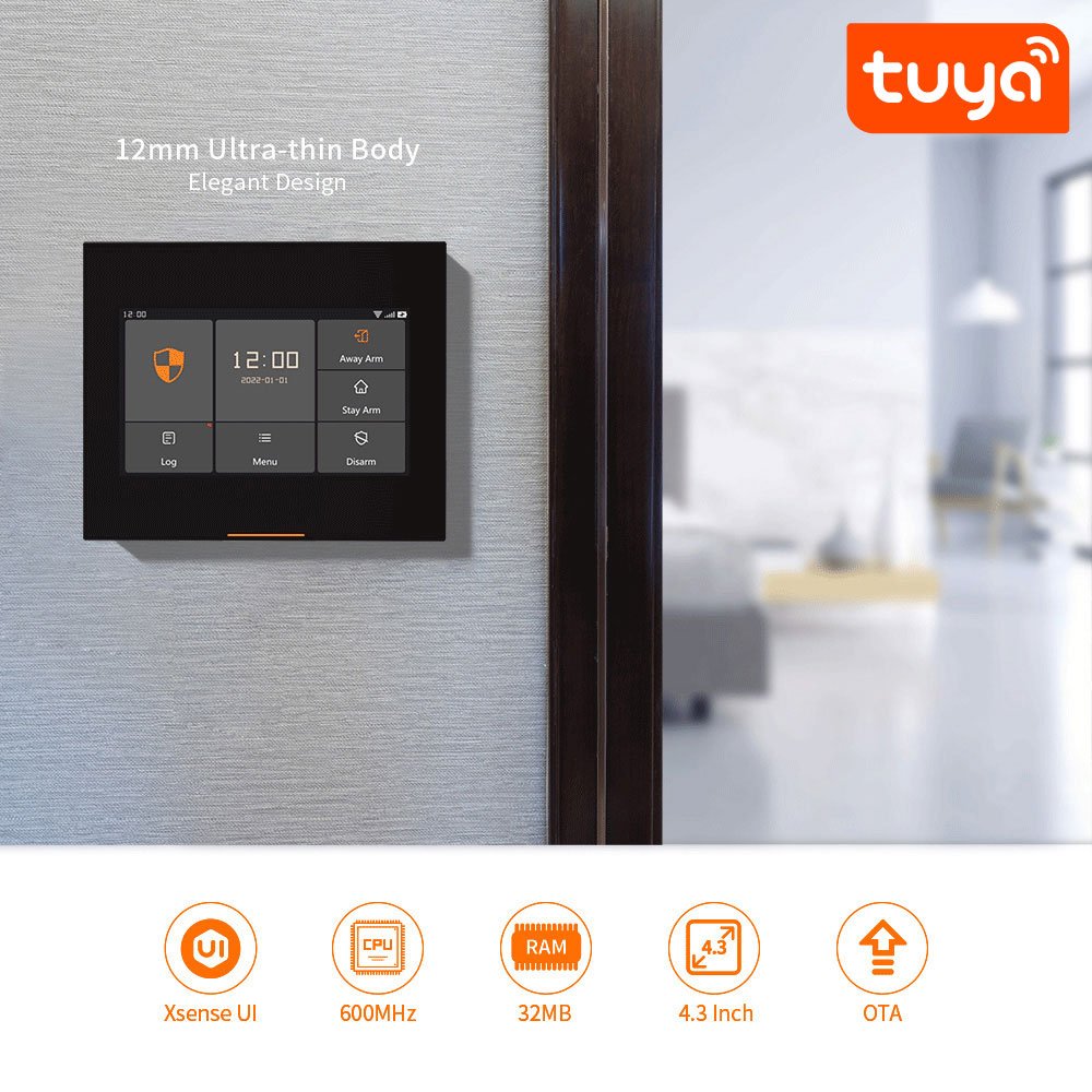 2024 Hot Seller PST-H502-4GEU 4.3 Inch Tuya Smart Wireless 4G Alarm Kit GSM WiFi Smart Home Security High Touch Screen