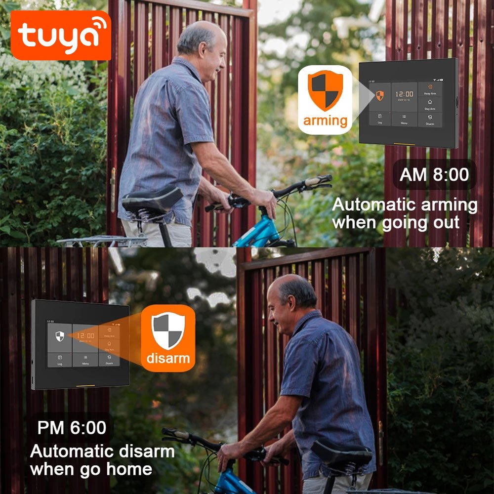 2024 Hot Seller PST-H502-4GEU 4.3 Inch Tuya Smart Wireless 4G Alarm Kit GSM WiFi Smart Home Security High Touch Screen