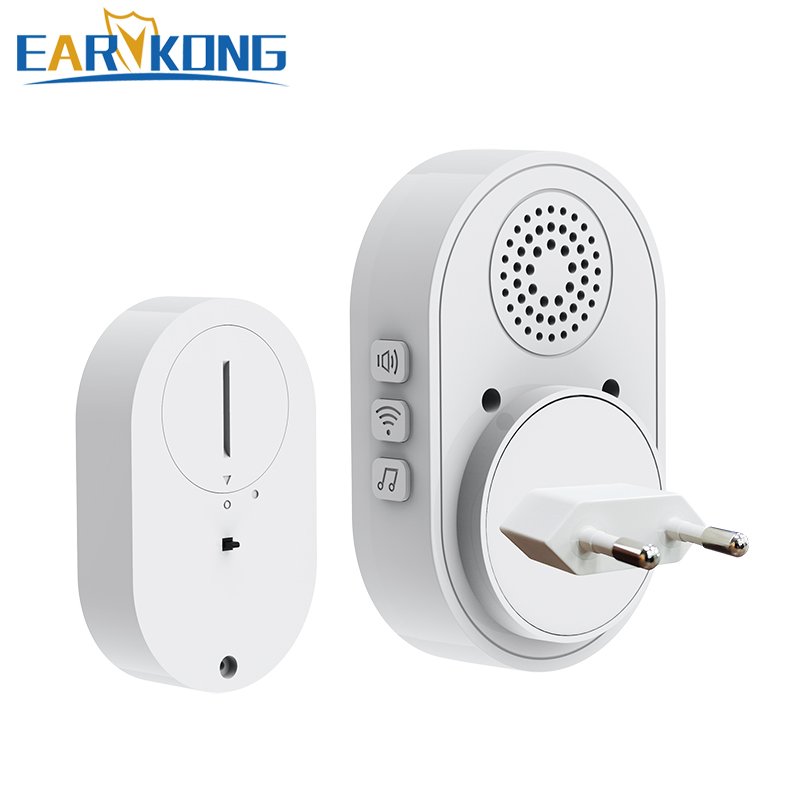 58 sound compatible 433MHz wireless detectors Intelligent Wireless Doorbell Strobe Doorbell Alarm System Wireless doorbell