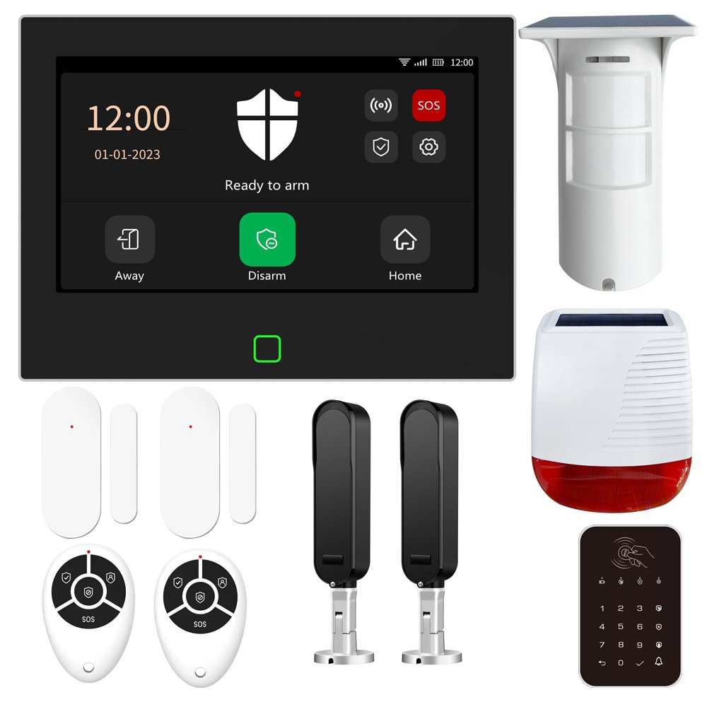 7-inch Full Touch Screen Tuya Wifi 4G GSM Home Burglar Security Alarm System Kits For Houses Security