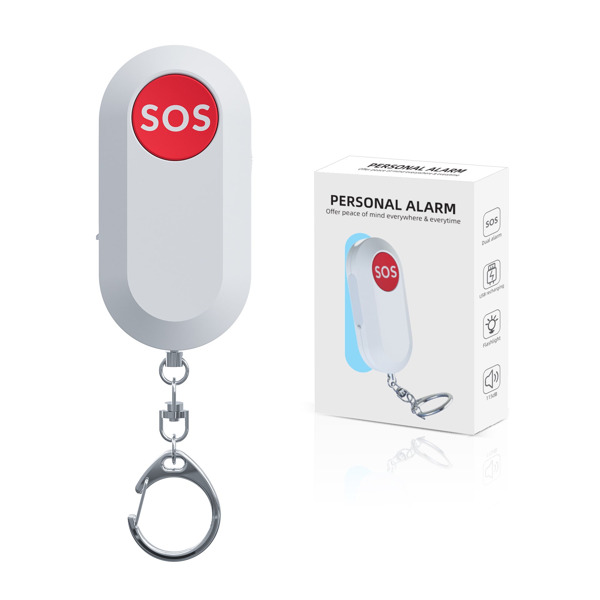 Mini Self Defense Alarm Keychain Equipment Safety Products For Personal Protection Staff Panic Alarm Women