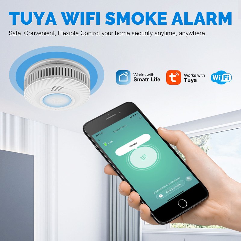 10-Year Battery Life Tuya Smart Wireless WiFi Rauchmeld Fire Alarm Smoke Detector
