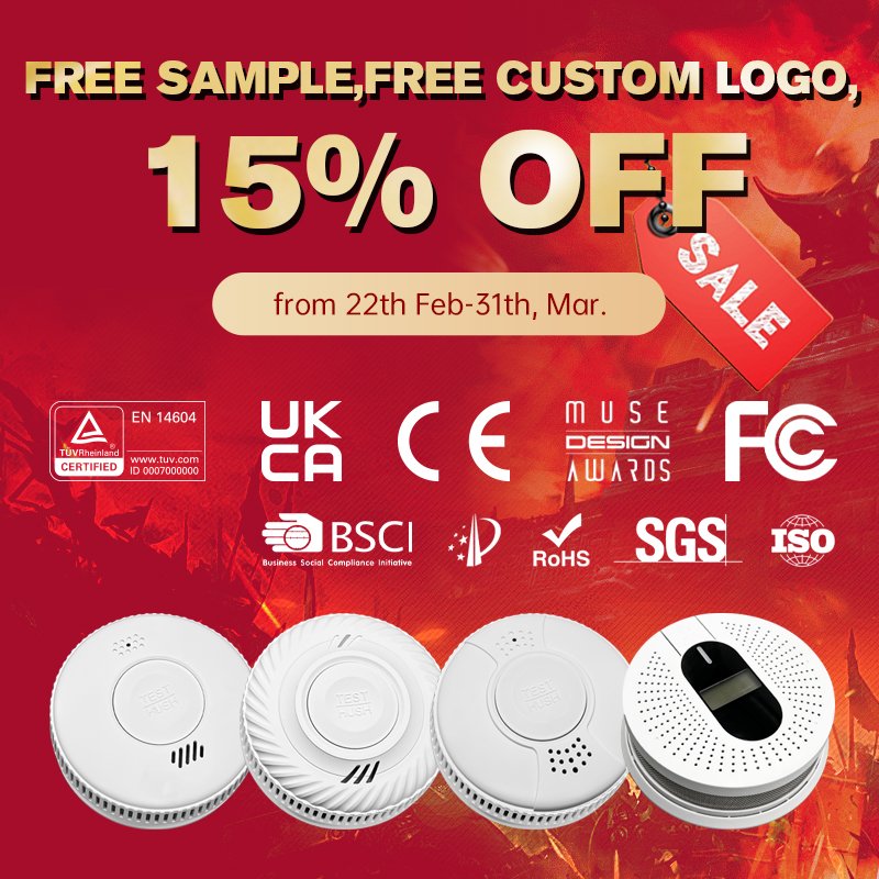10-Year Battery Life Tuya Smart Wireless WiFi Rauchmeld Fire Alarm Smoke Detector