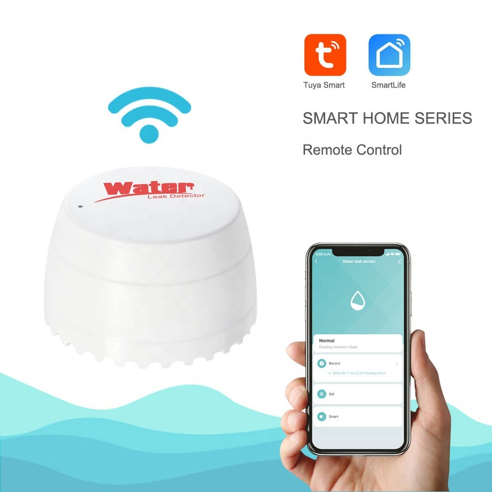 Tuya Wifi Water Leakage Sensor PST-SQ400B Smart Life APP Flood Alert Overflow Alarm Detector Home Security System ABS Plastic