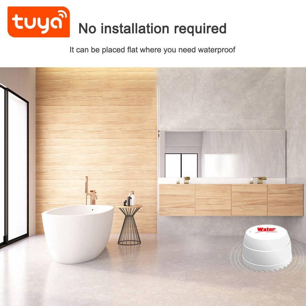 Tuya Wifi Water Leakage Sensor PST-SQ400B Smart Life APP Flood Alert Overflow Alarm Detector Home Security System ABS Plastic