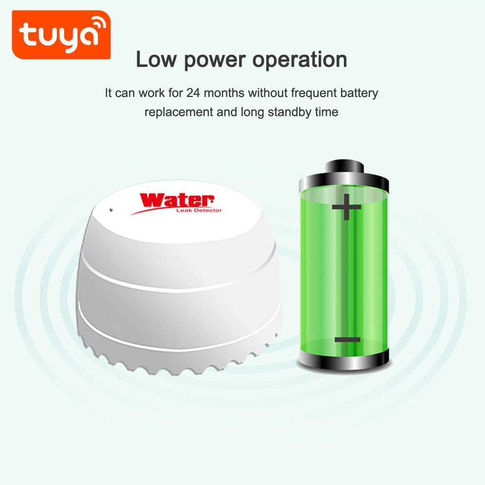 Tuya Wifi Water Leakage Sensor PST-SQ400B Smart Life APP Flood Alert Overflow Alarm Detector Home Security System ABS Plastic