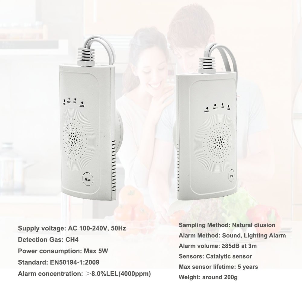 2024 Factory Wholesale Household Wifi Gas detector natural gas sensor tuya smart home security system