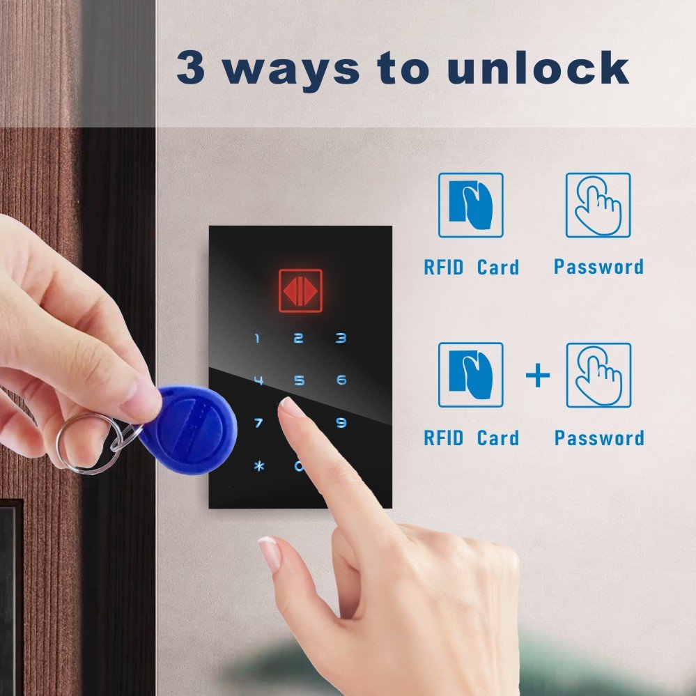 Popular cheap standalone keypad smart access control 125KHz access card reader RFID door lock