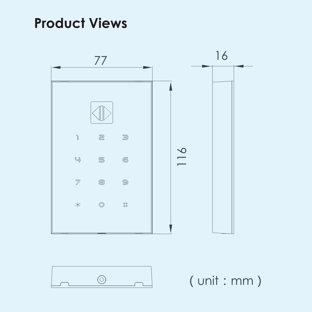 Popular cheap standalone keypad smart access control 125KHz access card reader RFID door lock