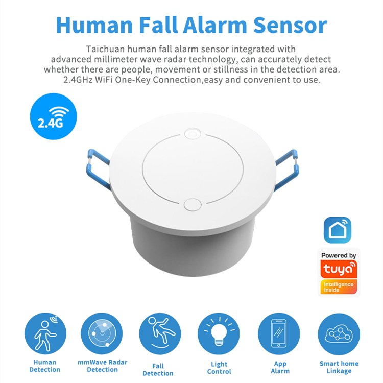 WiFi Human Fall Detection Sensor Human Body Sensing Detection Remote Alarm Smart Linkage Security System SOS Alarm