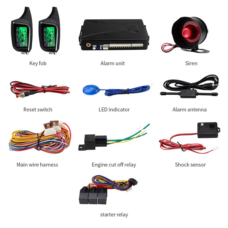 Hot Sale EASYGUARD EC205 2 way LCD pager display remote engine start shock alarm warning remote start car alarm system