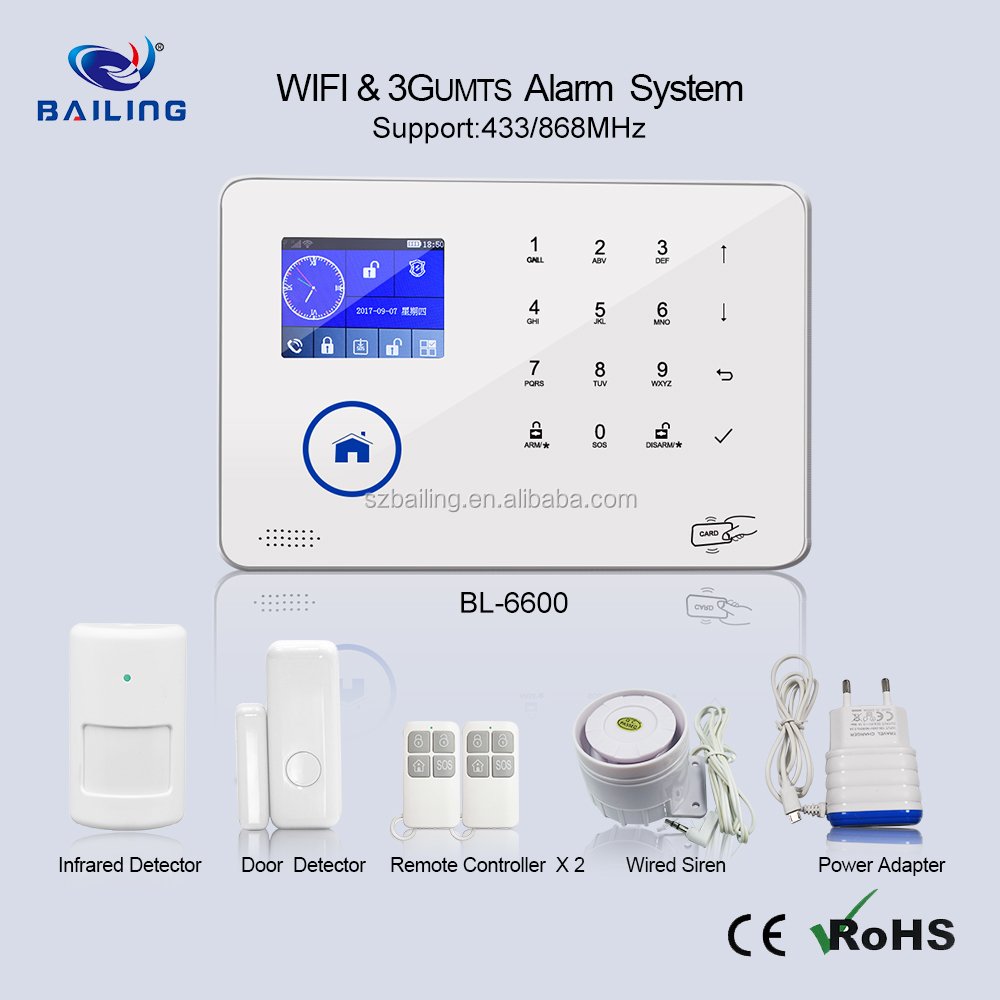 IOS Android App wireless home alarm system wifi gsm home security alarm system high quality
