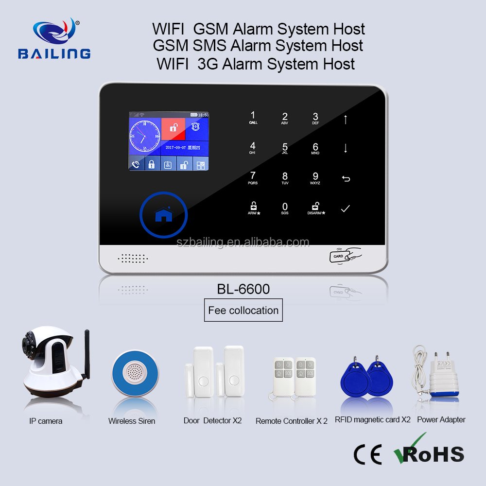 IOS Android App wireless home alarm system wifi gsm home security alarm system high quality