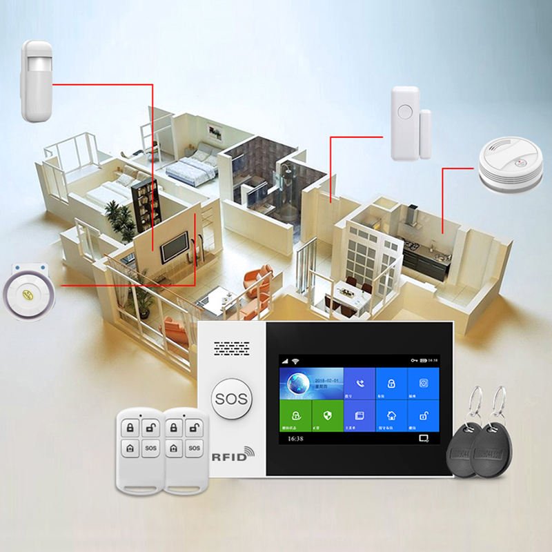 Daytech 2024 best sale WIFI GSM alarm system PIR Motion Door Sensor wireless tuya Smart Alarm System home Security Alarm