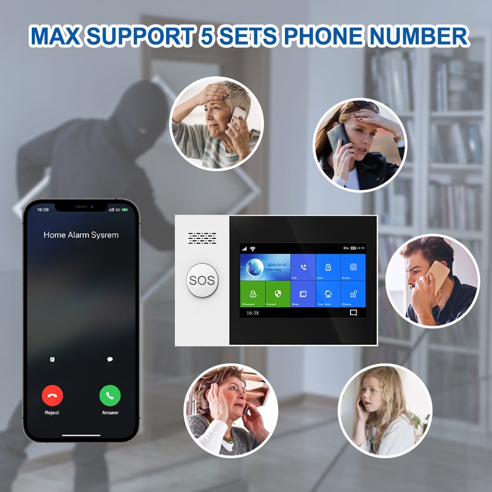 Daytech 2024 best sale WIFI GSM alarm system PIR Motion Door Sensor wireless tuya Smart Alarm System home Security Alarm