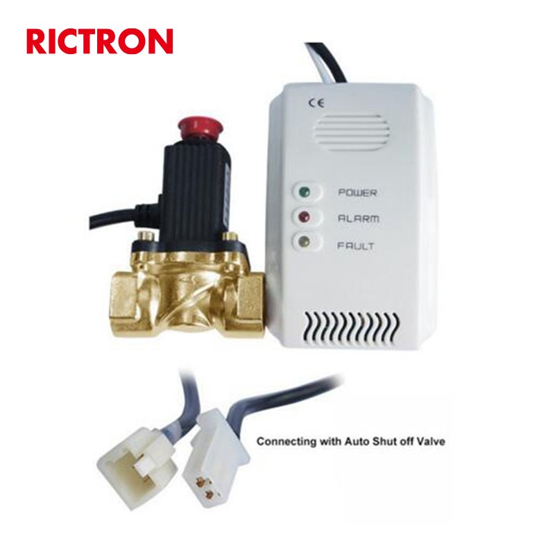 Gas Alarm System Methane Propane Butane LPG Gas Detector with DN20/DN15 Manipulator Shutoff Gas Valve for Home Security