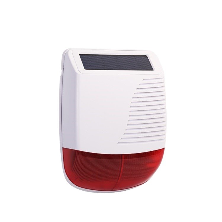 Big Outdoor Waterproof Wireless 433 Strobe Siren Solar Power Loud Sound Alarm Siren for Outdoor Security System
