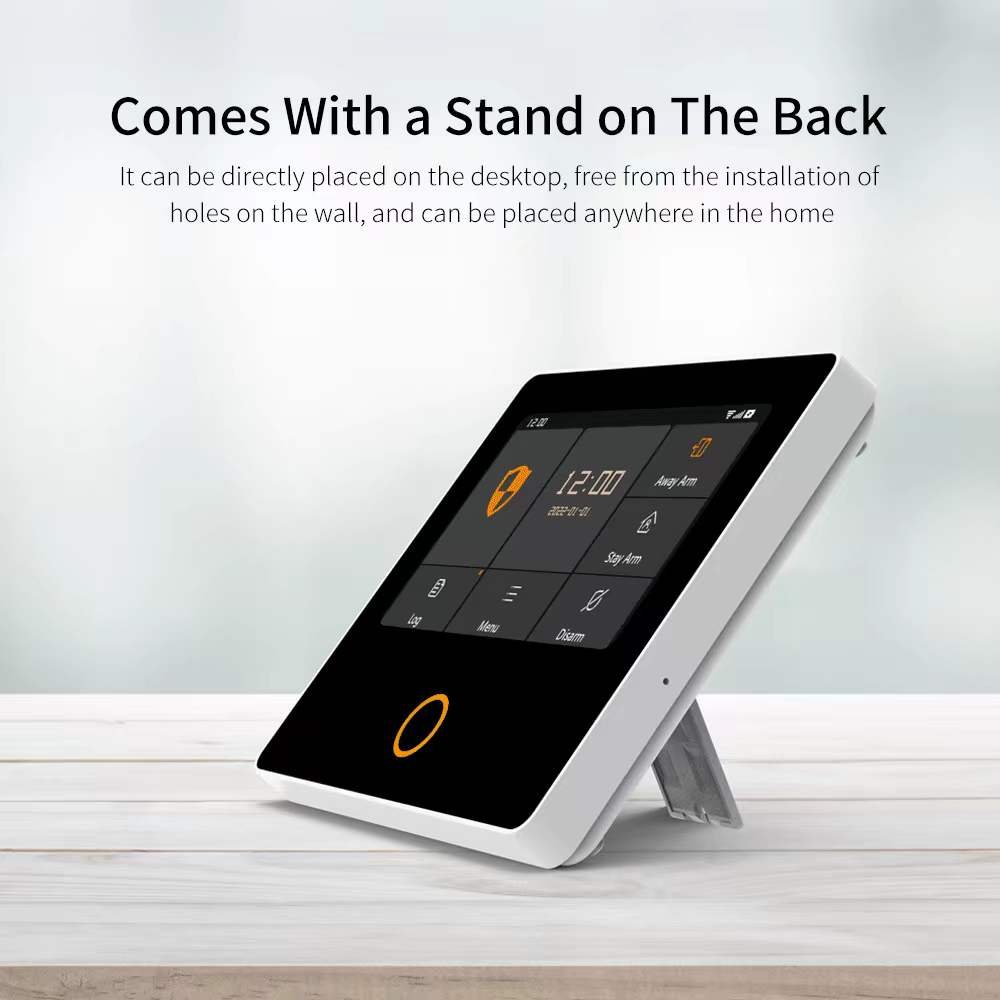 CPVAN 4.3 Inch Touch Screen Home Alarm Security System WiFi Home Alarm for Whole House Security Wireless Alarm System
