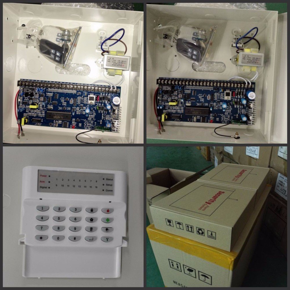 Metal housing Control Panel Burglar Alarm System 8 Wired Zones And 8 Wireless Zones PSTN Home Security Alarm System