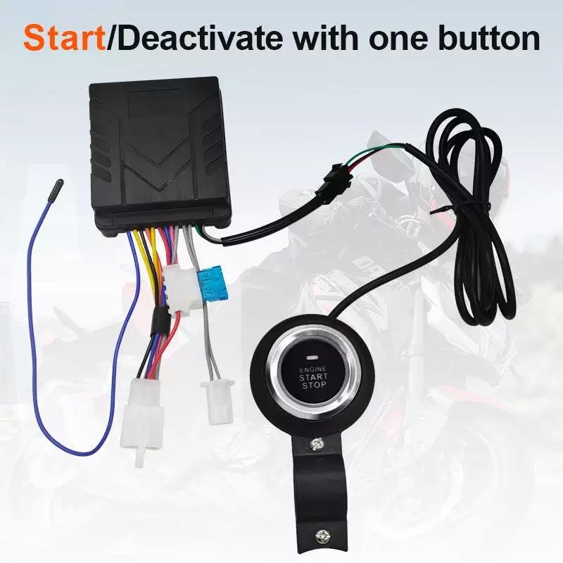 Universal motorcycle alarm PKE one click push button remote engine start smart phone APP BT control motorcycle alarm system