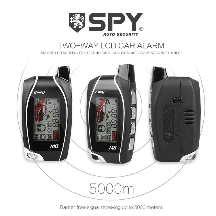 Spy two way wireless car alarm system 3000 meters remote control range