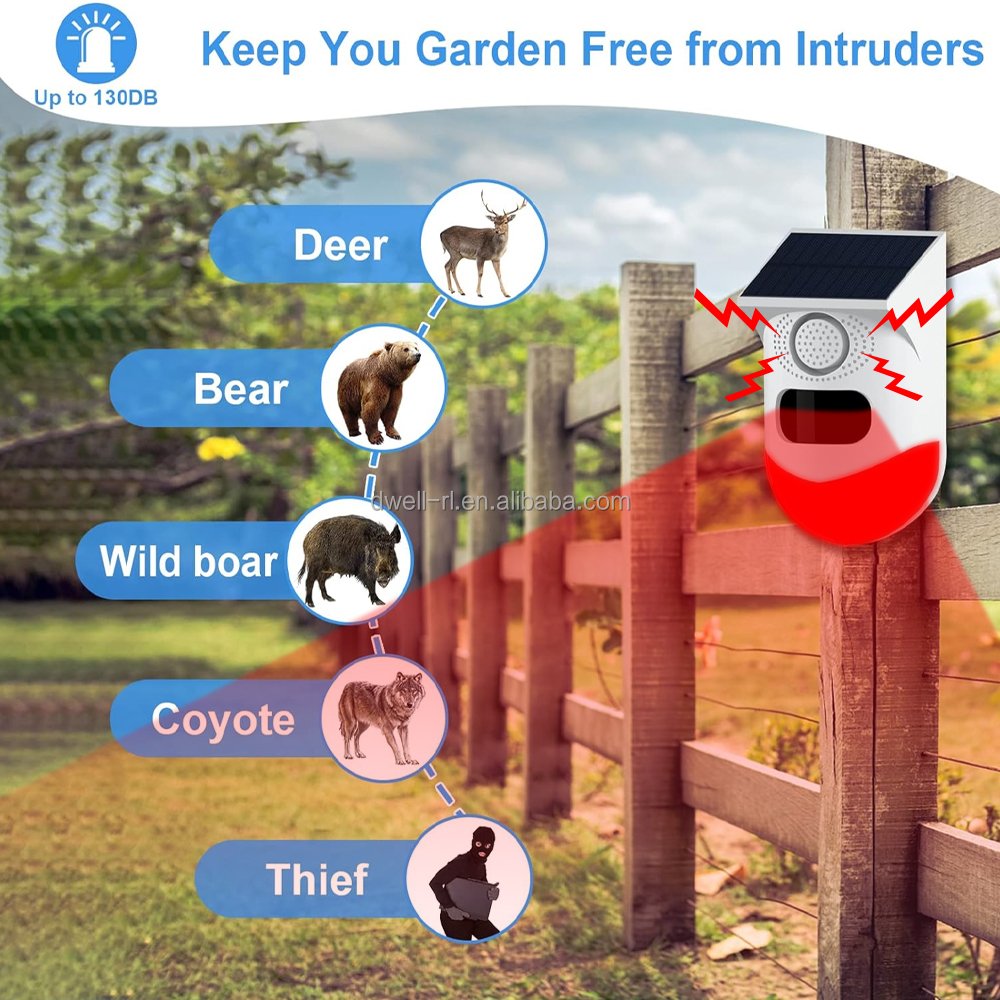 Upgrade Version Outdoor Waterproof Smart PIR Motion Detection Remote Control Solar Energy Infrared Alarm