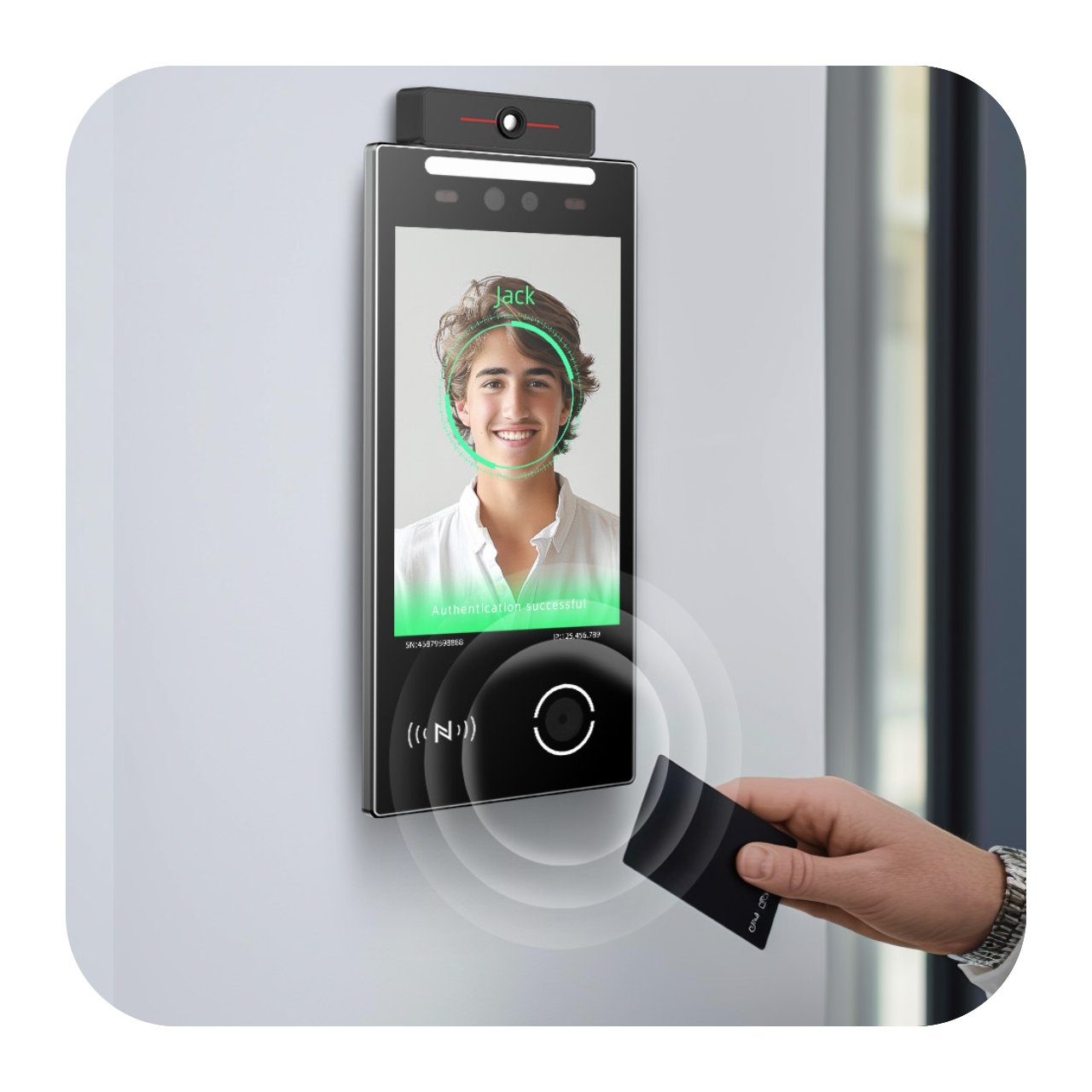 VF105 touch screen biometric door access control products face recognition system recognit face for Multi Apartment Rfid