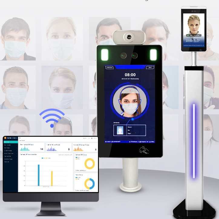 smart school touch screen sdk qr biometric facial recognition attendance access control system timy temperature face recognition
