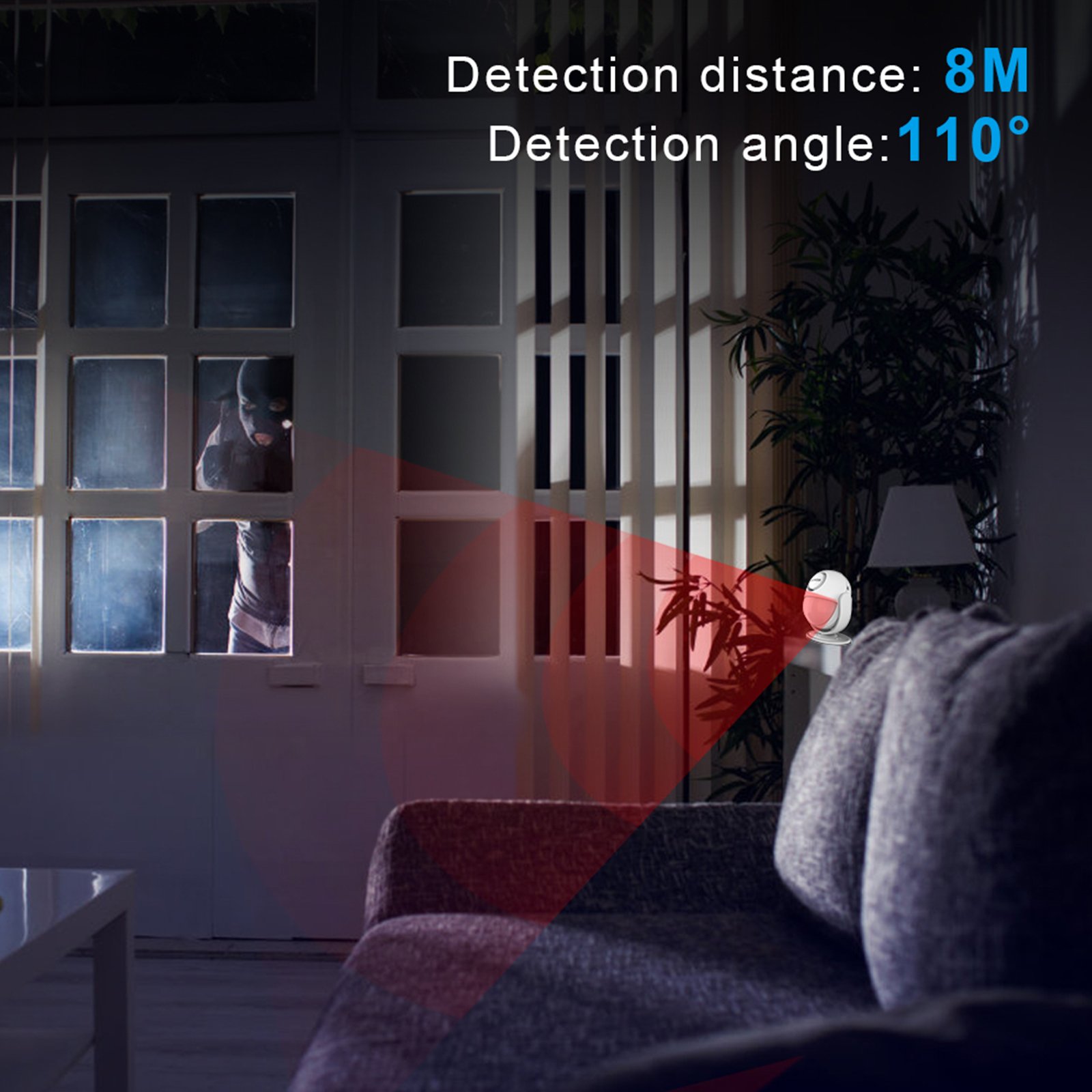 Battery Operated WIFI Alarm System long range 150 meters loud siren 115dB expandable sensors 40pcs