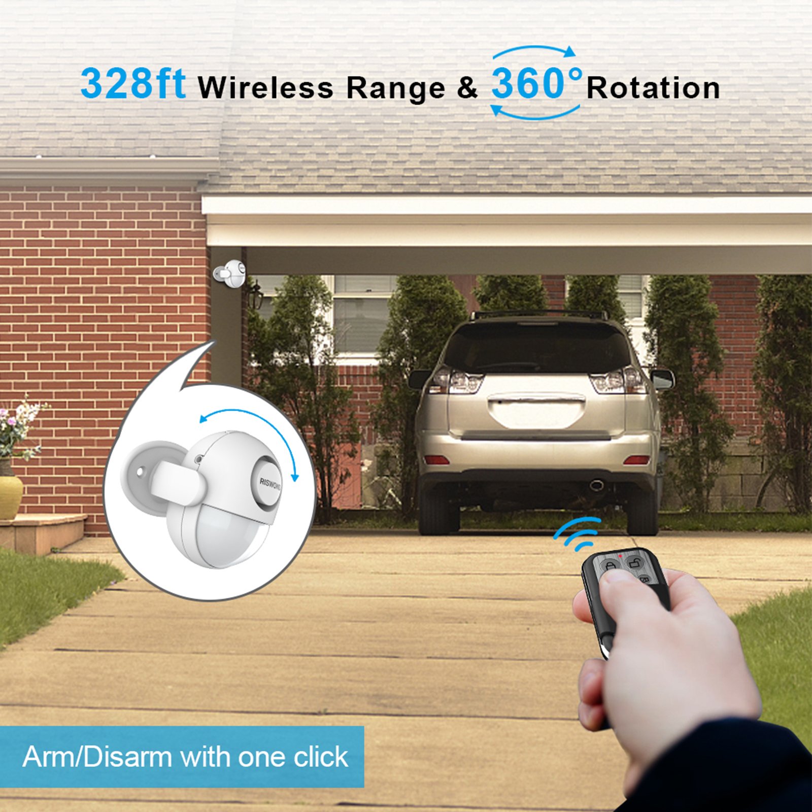 Battery Operated WIFI Alarm System long range 150 meters loud siren 115dB expandable sensors 40pcs