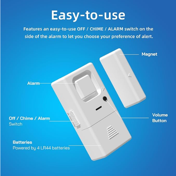 AGSHOME allarme per porte e finestre - set da 6 dispositivi antifurto wireless sicurezza casa