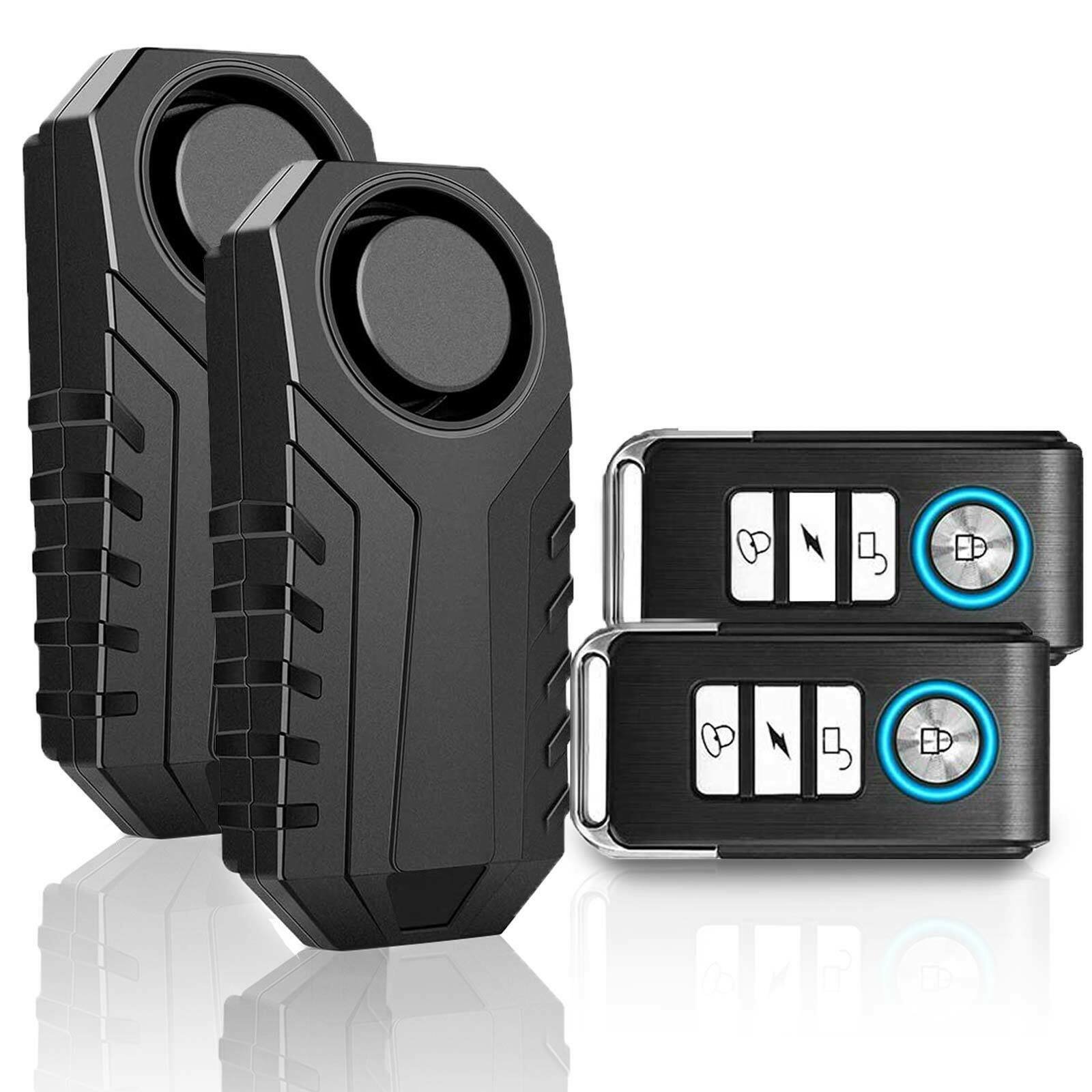 Bike Alarm with Remote 113dB Motorcycle Bicycle Alarm Waterproof Vehicle Security Door Window Anti-Theft Vibration Alarm System